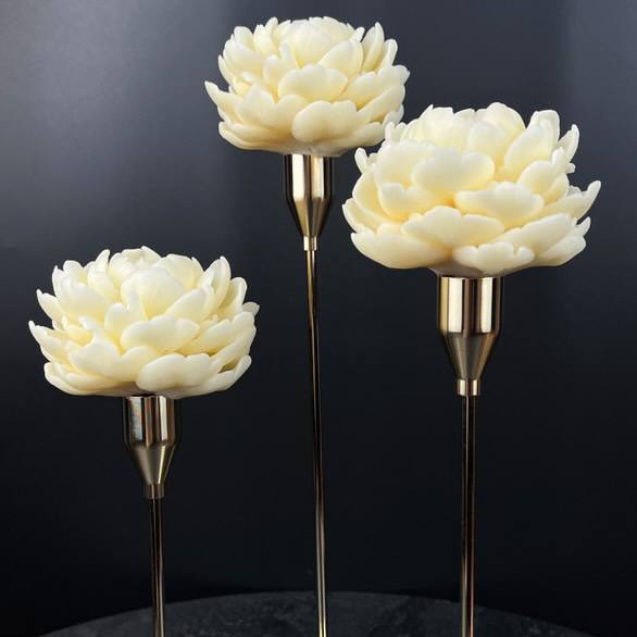 Set of Peonies in a Candlestick
