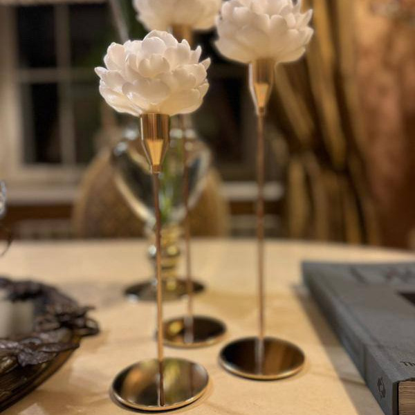 Set of Peonies in a Candlestick