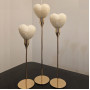 Set of Three Heart Candles in Holders