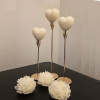 Set of Three Heart Candles in Holders