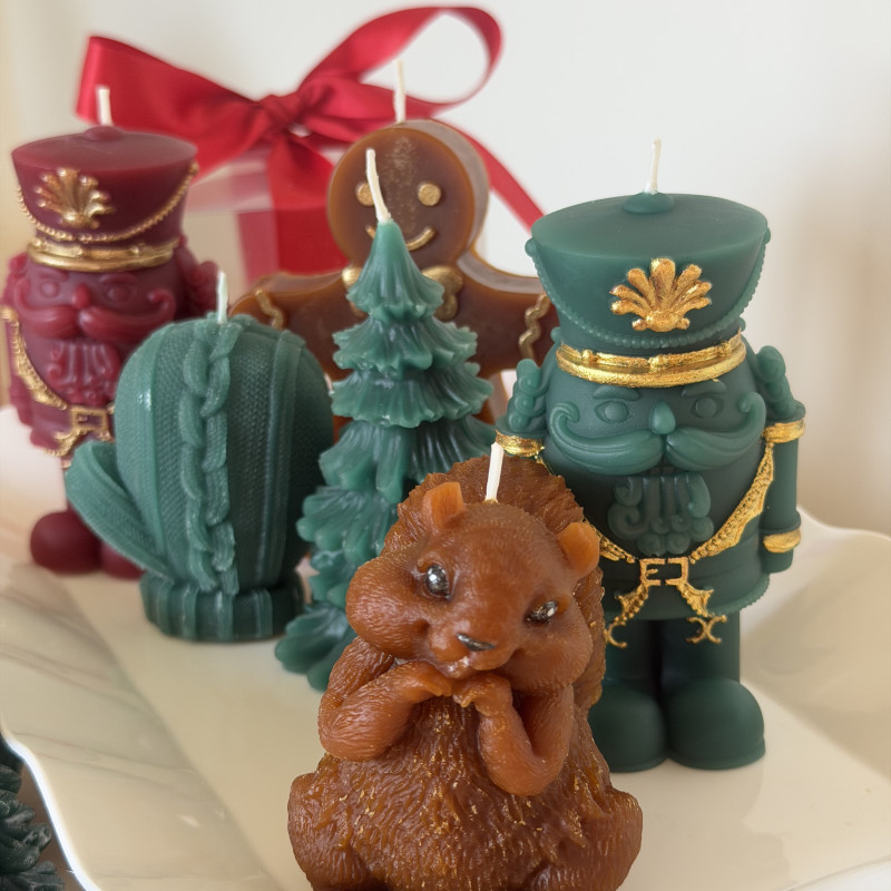 Squirrel Candle – Handmade Beeswax Forest Friend